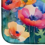 Anemones in Watercolor Dish Drying Mat - Absorbent, Non-Slip, Machine Washable, Elegant Kitchen Decor - Image 4