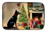 Australian Kelpie Cozy Christmas Dish Drying Mat - Festive & Functional Kitchen Accessory