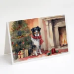 Australian Shepherd Christmas Greeting Cards Pack of 8 - Festive Holiday Cards with Personalized Blank Interiors