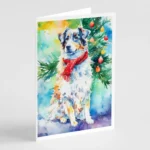 Australian Shepherd Christmas Greeting Cards - Festive Holiday Pack of 8 with Envelopes