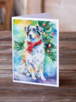 Australian Shepherd Christmas Greeting Cards - Festive Holiday Pack of 8 with Envelopes - Image 2