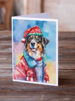 Australian Shepherd Christmas Greeting Cards Pack of 8 - Unique Holiday Cards for Dog Lovers - Image 2