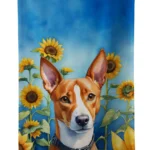 Basenji in Sunflowers Kitchen Towel - Ultra Absorbent, Durable & Decorative Plush Velour
