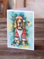 Basset Hound Christmas Greeting Cards - Pack of 8 | Premium 5x7 Folded Holiday Cards with Envelopes - Image 2