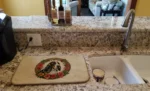 Basset Hound Christmas Dish Drying Mat - Festive Flowers, Absorbent & Non-Slip, 14x22 Inches - Image 2