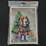 Basset Hound Christmas Greeting Cards Pack of 8 - Adorable Holiday Cards with Beautiful Breed Artwork, 5x7 Folded Cards with Envelopes - Image 3
