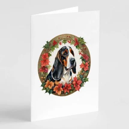 Basset Hound Christmas Greeting Cards Pack - Festive Holiday Cards by Caroline's Treasures (8-Pack)