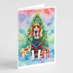 Basset Hound Christmas Greeting Cards - Pack of 8 Beautifully Designed Cards with Envelopes