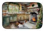 Festive Basset Hound Christmas Cookies Dish Drying Mat - Absorbent & Stylish Kitchen Accessory for the Holidays