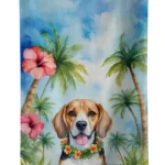 Beagle Luau Kitchen Towel - Plush Velour, Ultra Absorbent, 15x25 Inches, Stylish & Functional
