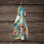 Beagle Luau Kitchen Towel - Plush Velour, Absorbent & Artwork Dyed, 15x25 inches - Image 4