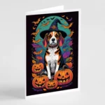Beagle Witchy Halloween Greeting Cards Pack of 8 - Perfect for Holiday Celebrations