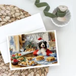Bearded Collie Christmas Cookies Greeting Cards - Pack of 8 | Holiday Greeting Cards with Envelopes - Image 2