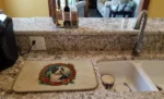 Bearded Collie Christmas Flowers Dish Drying Mat - Absorbent & Non-Slip, 14x22 Inches - Image 2