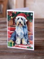Bearded Collie Christmas Greeting Cards Festive Pack of 8 High-Quality Holiday Cards with Envelopes - Image 2