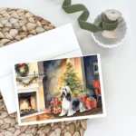 Bearded Collie Christmas Greeting Cards - Pack of 8 | Premium 5x7 Folded Cards with Envelopes - Image 2