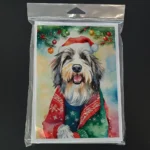 Bearded Collie Christmas Greeting Cards Pack of 8 | High-Quality 5x7 Blank Holiday Cards with Envelopes | Stunning Bearded Collie Artwork - Image 3