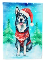 Siberian Husky Christmas Garden Flag - Festive Holiday Outdoor Decoration - Weather-Resistant & Double-Sided
