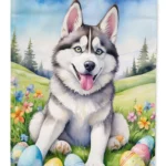 Siberian Husky Easter Egg Hunt Garden Flag | Double-Sided, Weatherproof & Vibrant Decor