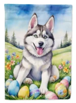 Siberian Husky Easter Egg Hunt Garden Flag | Double-Sided, Weatherproof & Vibrant Decor