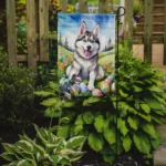 Siberian Husky Easter Egg Hunt Garden Flag | Double-Sided, Weatherproof & Vibrant Decor - Image 2