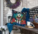 Festive Alaskan Malamute Christmas Throw Pillow - 18x18 Decorative Cushion for Indoors & Outdoors - Image 4