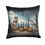 Akita Spooky Halloween Throw Pillow - Festive 18x18 Decorative Cushion for Indoor & Outdoor Use