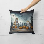 Akita Spooky Halloween Throw Pillow - Festive 18x18 Decorative Cushion for Indoor & Outdoor Use - Image 2