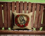 Alaskan Malamute Christmas Throw Pillow - Festive Holiday Decor | Comfortable Indoor & Outdoor Cushion - Image 2