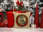 Alaskan Malamute Christmas Throw Pillow - Festive Holiday Decor | Comfortable Indoor & Outdoor Cushion - Image 5