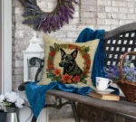Australian Kelpie Christmas Flowers Throw Pillow - 18x18 Fabric Decorative Pillow for Indoor & Outdoor Use - Image 4