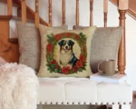 Australian Shepherd Christmas Flowers Throw Pillow - Festive & Durable Outdoor Decor - Image 3