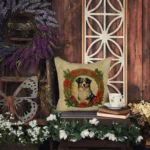 Australian Shepherd Christmas Flowers Throw Pillow - Festive & Durable Outdoor Decor - Image 4