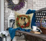 Australian Shepherd Christmas Flowers Throw Pillow - Festive & Durable Decor - 18x18 Inches - Image 4