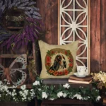 Basset Hound Christmas Flowers Throw Pillow - Festive & Durable Home Decor - Image 5