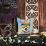 Alaskan Klee Kai Hippie Dawg Throw Pillow - 18x18 Inch, Water-Resistant, Handcrafted Comfort and Style - Image 3