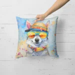 Alaskan Klee Kai Hippie Dawg Throw Pillow - 18x18 Inch, Water-Resistant, Handcrafted Comfort and Style - Image 4