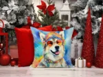 Alaskan Malamute Hippie Dawg Throw Pillow - Artistic & Durable Outdoor Cushion for Dog Lovers - Image 2
