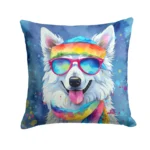 American Eskimo Hippie Dawg Throw Pillow - Vibrant, Water-Resistant, 18x18 Decorative Cushion by Caroline's Treasures