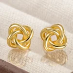 Elegant Gold Knotted Stud Earrings - Chic & Timeless Design for Any Occasion