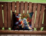 American Eskimo and Santa Claus Throw Pillow - Festive Christmas Decor | Durable & Comfortable - Image 4