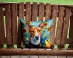 Basenji in Sunflowers Decorative Throw Pillow - Vibrant & Comfortable Outdoor Cushion by Caroline's Treasures - Image 2