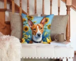 Basenji in Sunflowers Decorative Throw Pillow - Vibrant & Comfortable Outdoor Cushion by Caroline's Treasures - Image 3