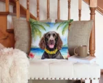 Vibrant American Water Spaniel Luau Throw Pillow | Indoor & Outdoor Decor | 14x14 Inches - Image 3