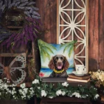 Vibrant American Water Spaniel Luau Throw Pillow | Indoor & Outdoor Decor | 14x14 Inches - Image 4
