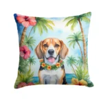 Beagle Luau Throw Pillow - Vibrant Outdoor Decorative Cushion for Patio & Home Decor