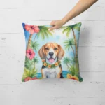 Beagle Luau Throw Pillow - Vibrant 18x18 Outdoor & Indoor Decorative Cushion | Unique Dog Lover's Pillow - Image 2