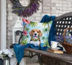 Beagle Luau Throw Pillow - Vibrant 18x18 Outdoor & Indoor Decorative Cushion | Unique Dog Lover's Pillow - Image 4