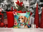 Beagle Luau Throw Pillow - 14x14 inches Vibrant Outdoor Cushion with Water Resistant Beagle Artwork, Made in the USA - Image 5