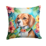 Beagle Luau Throw Pillow - Vibrant Indoor & Outdoor Comfort
